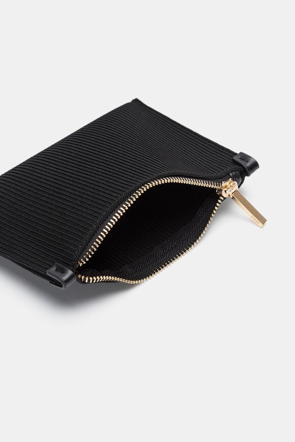 Knit Zip Purse  Black  hi-res