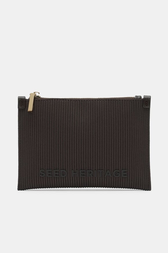 Knit Zip Purse  Coffee Bean  hi-res