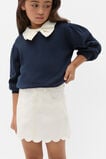 Scallop Denim Skirt  Classic Cream  hi-res