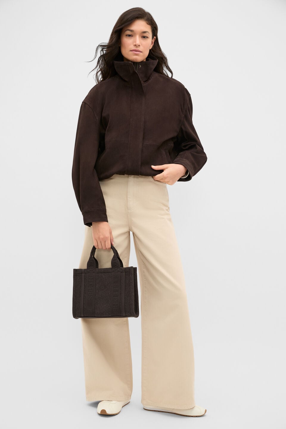 Felt Mini Tote  Coffee Bean