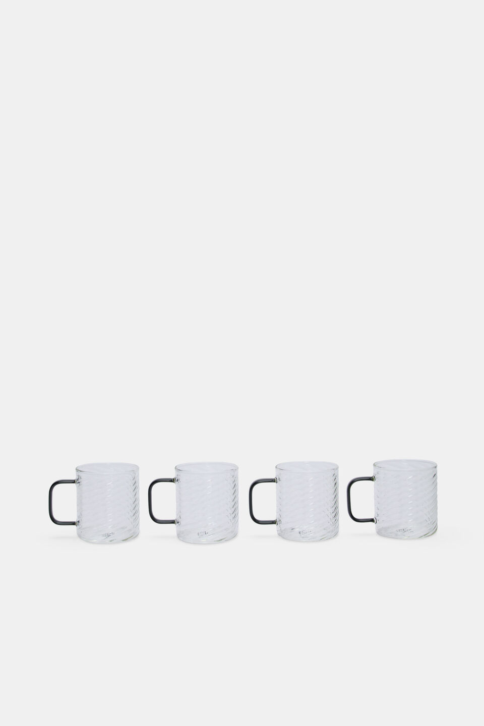 Aurora Glass Mug Set of 4  Slate