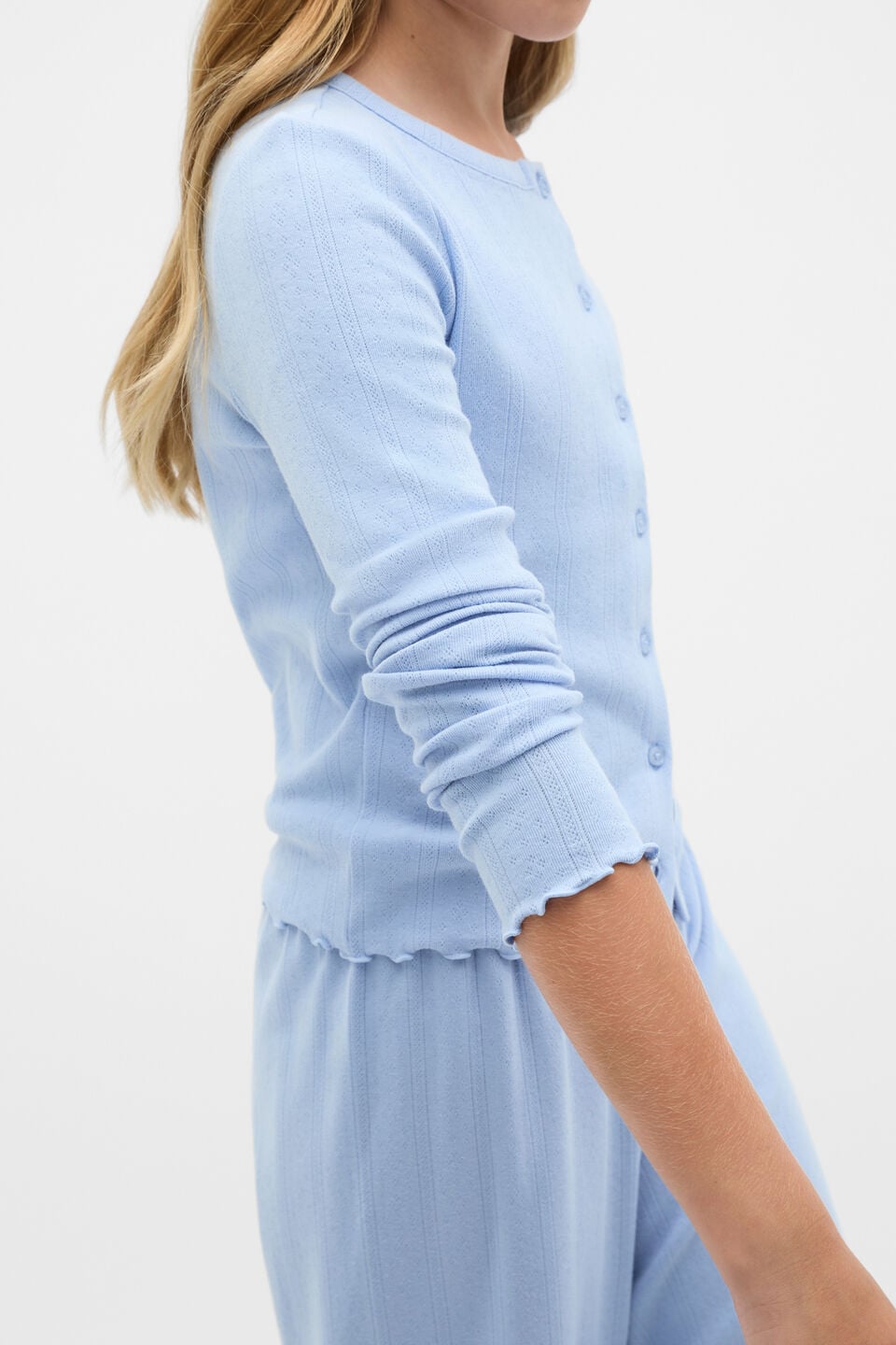 Button Up Pyjama  Cloud Blue