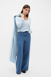 Australian Merino V Neck Top  Soft Blue Marle  hi-res