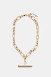 Large T Bar Necklace  Gold  hi-res