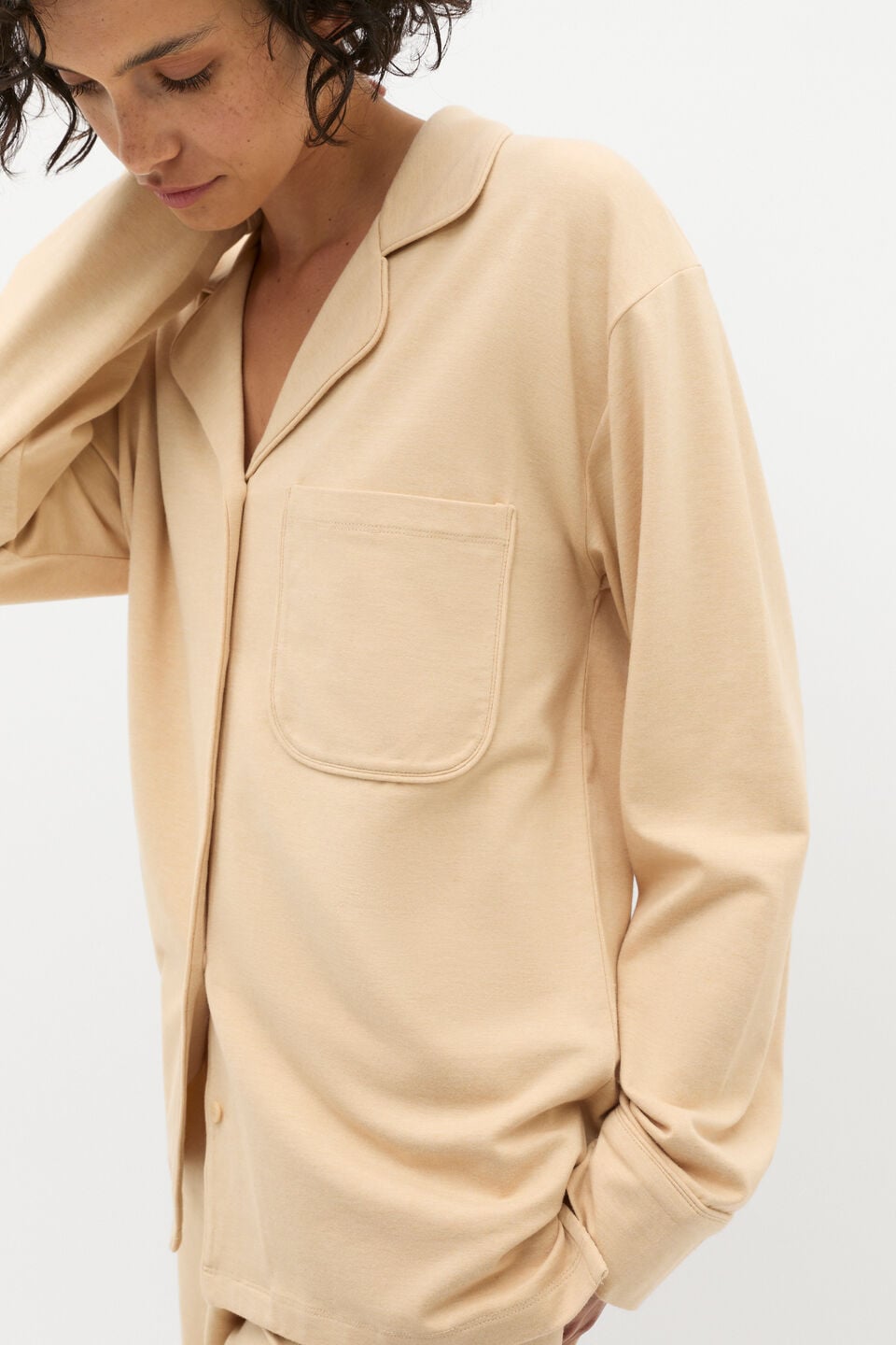 Jersey Button Through Top and Pant Set  Marzipan Marle