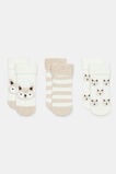 Baby Terry Fox Sock 3 Pack  Oat Marle  hi-res