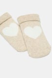 Newborn Terry Heart Sock  Oat Marle  hi-res