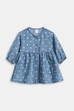 Floral Denim Dress  Mid Blue  hi-res