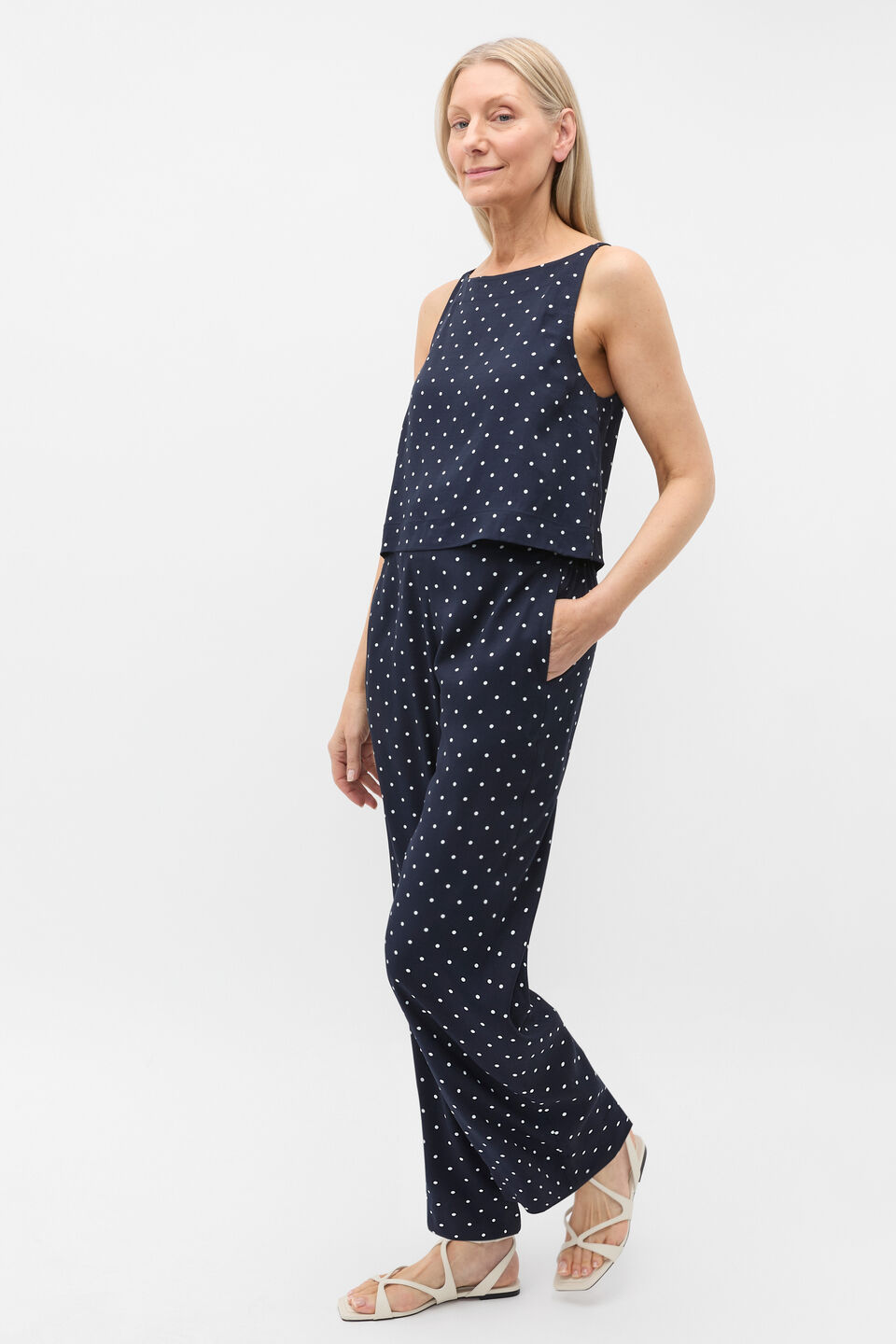 Spot Print Shell Top  Twilight Spot
