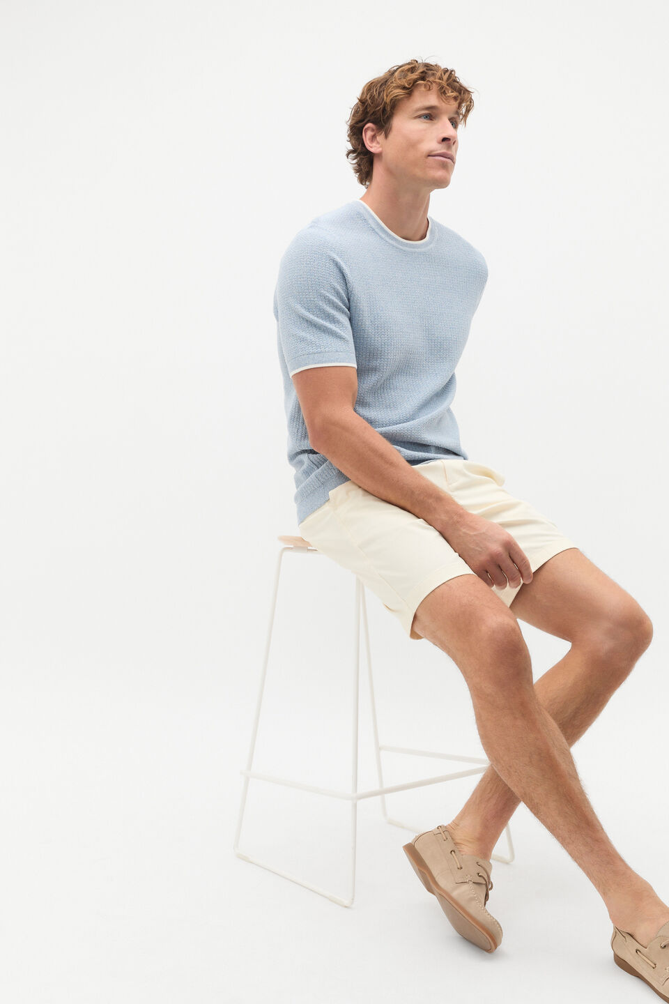 Twisted Yarn Knit Tee  Sailor