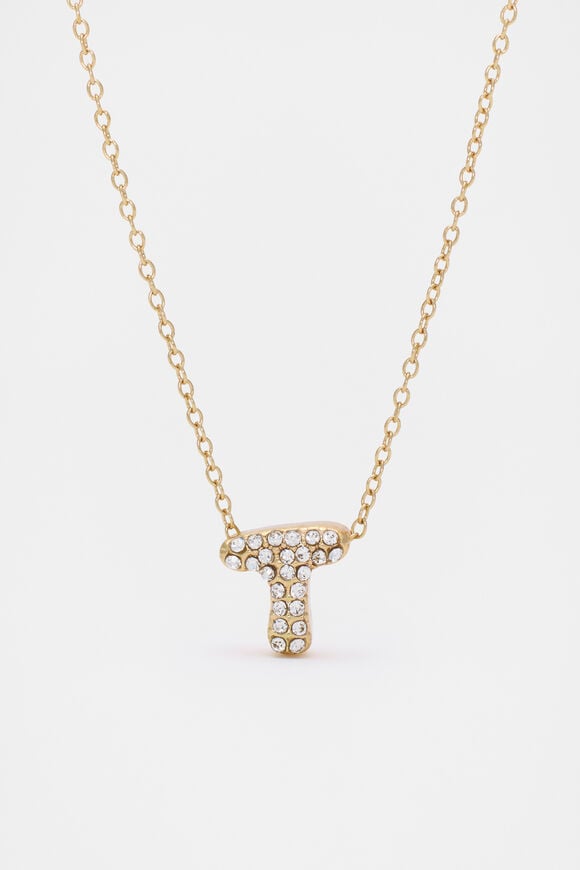 Initial Jewel Bubble Necklace  T  hi-res