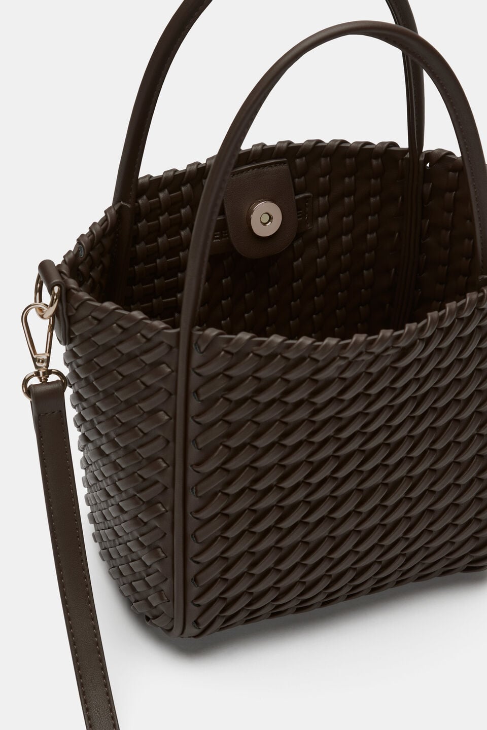 Woven Mini Crossbody Bag  Chocolate