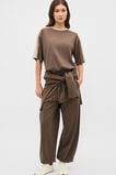 Contrast Sleeve Panel Boxy Tee  Chestnut  hi-res