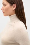 Merino Roll Neck Raglan Knit  Cashew Cream Marle  hi-res