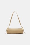 Leather Rounded Shoulder Bag  Cashew  hi-res