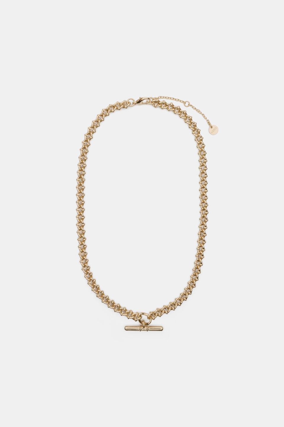 T Bar Pendant Necklace  Gold