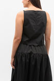 Poplin Scallop Top  Black  hi-res
