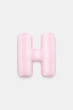 Pink Stripe Initial Cushion  H  hi-res