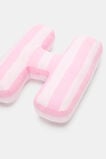 Pink Stripe Initial Cushion  H  hi-res