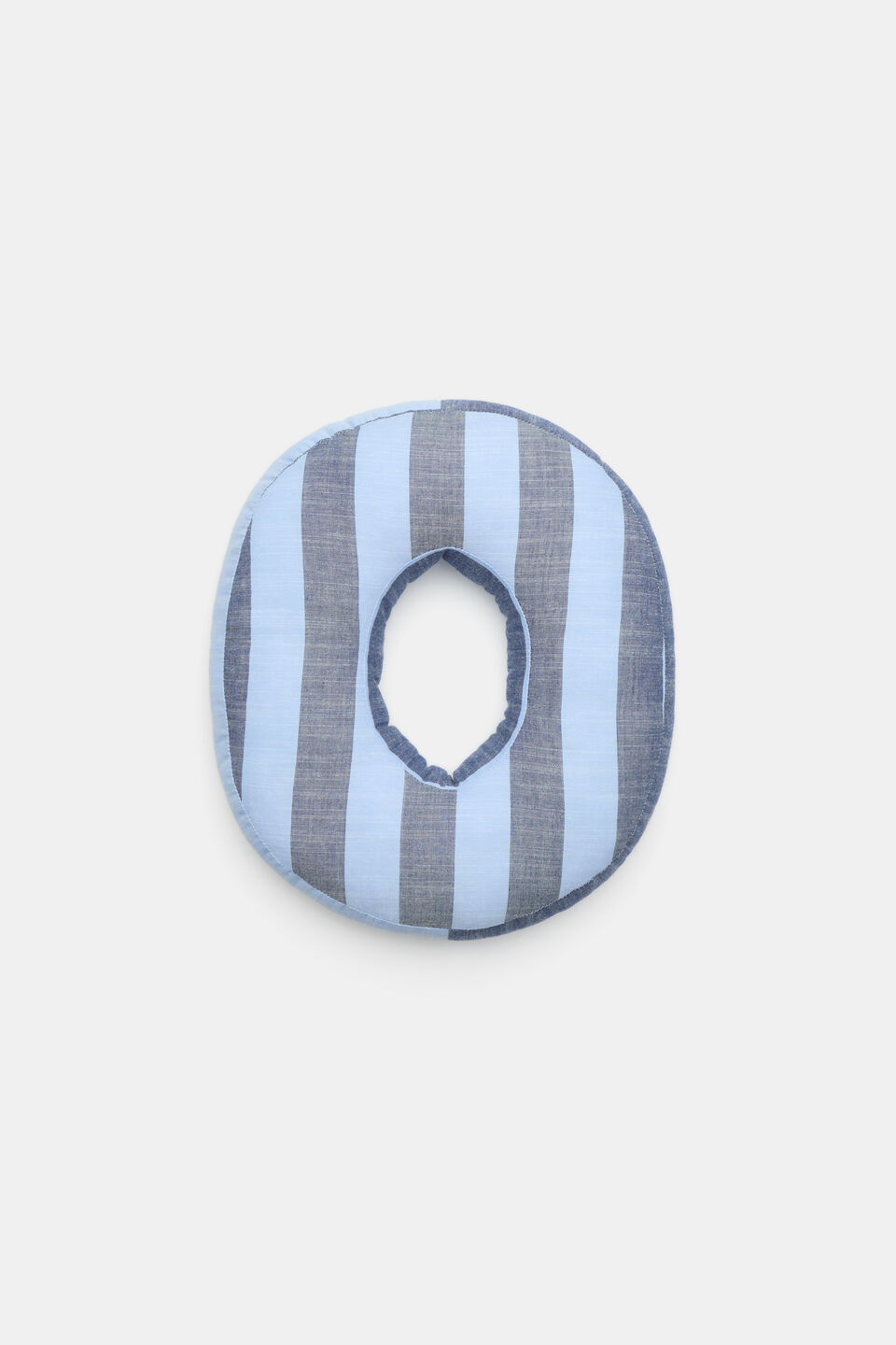 Blue Stripe Initial Cushion  O