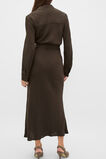 Textured Satin Wrap Shirt Dress  Coffee Bean  hi-res