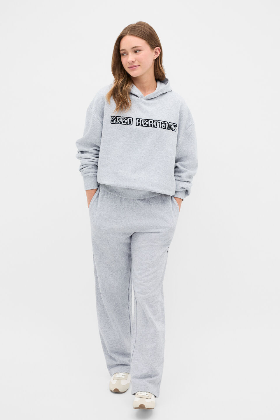 Roll Waist Logo Track Pant  Cloud Grey Marle