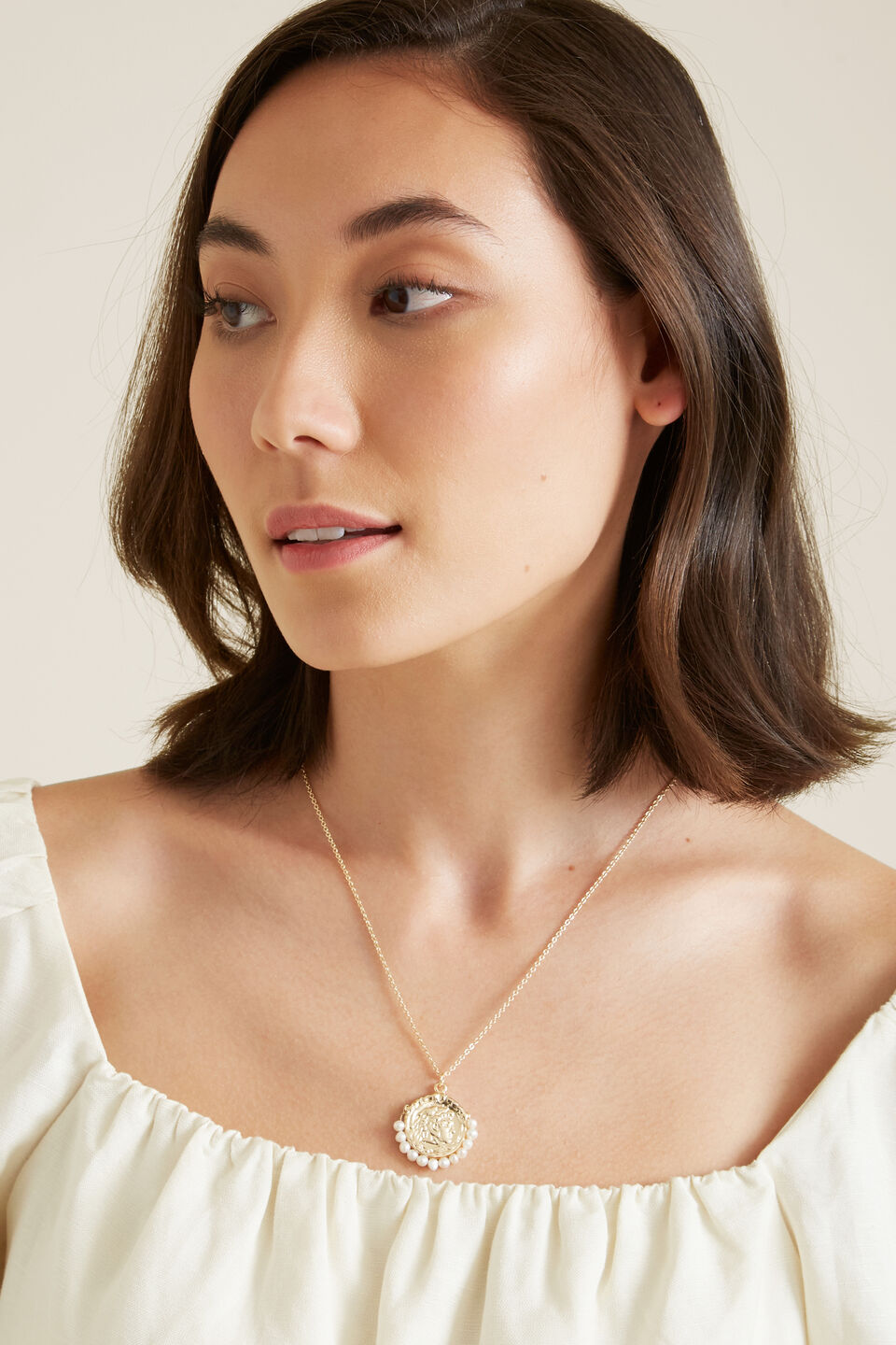 Pearl Coin Necklace  