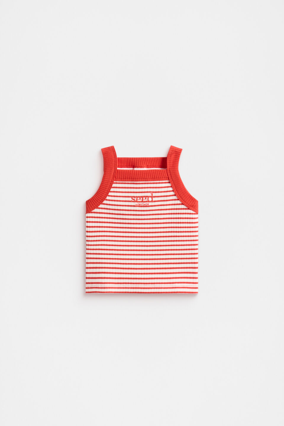 Stripe Logo Tank  Strawberry Red