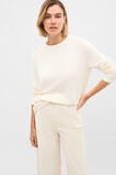 Micro Waffle Crew Neck Top  Coconut Cream  hi-res