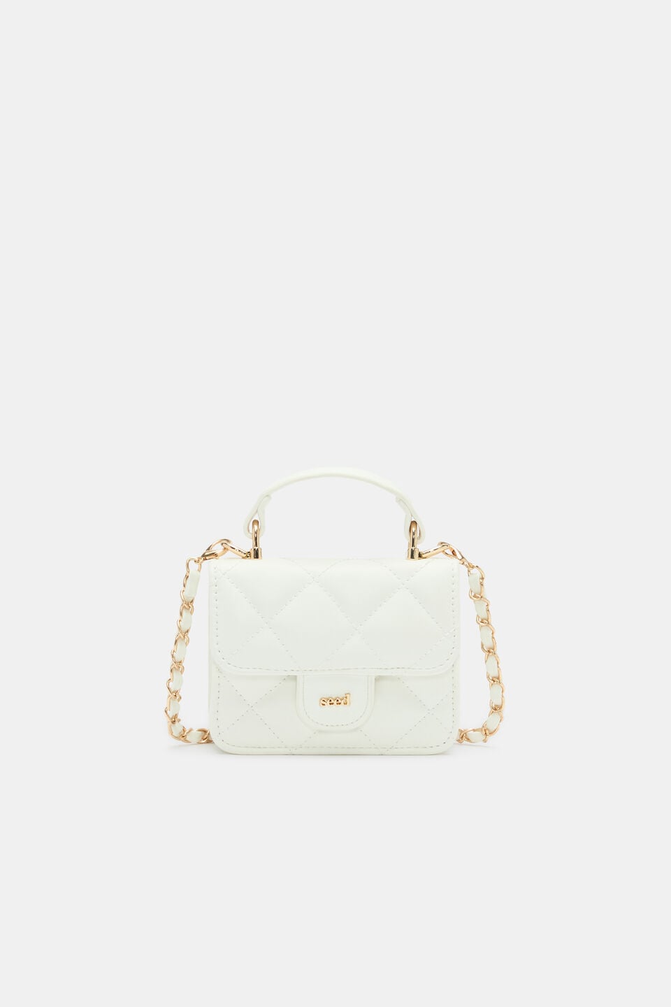 Mini Quilted Top Handle Bag  Classic Cream
