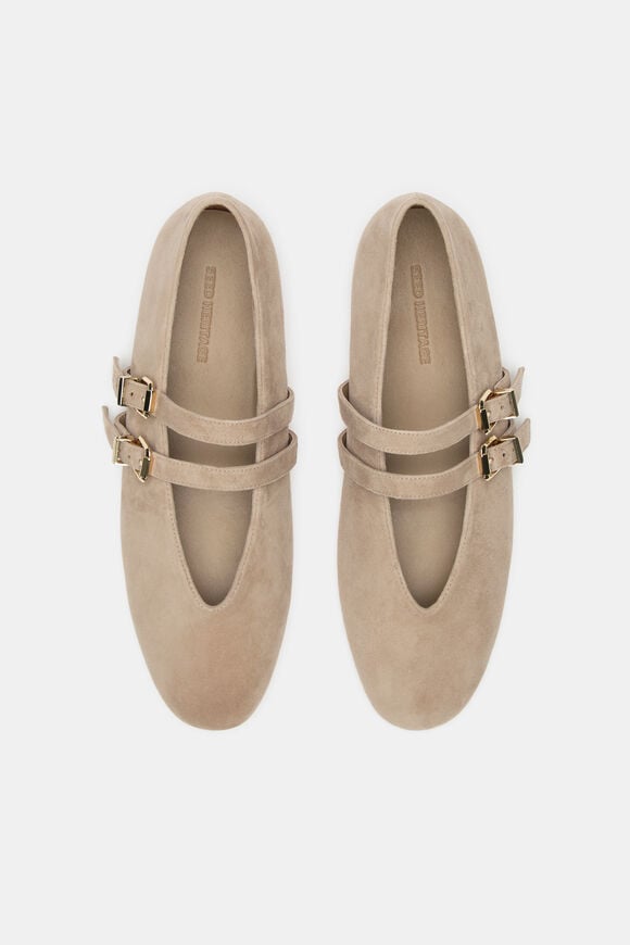Astor Double Strap Ballet Flat  Cashew Suede  hi-res