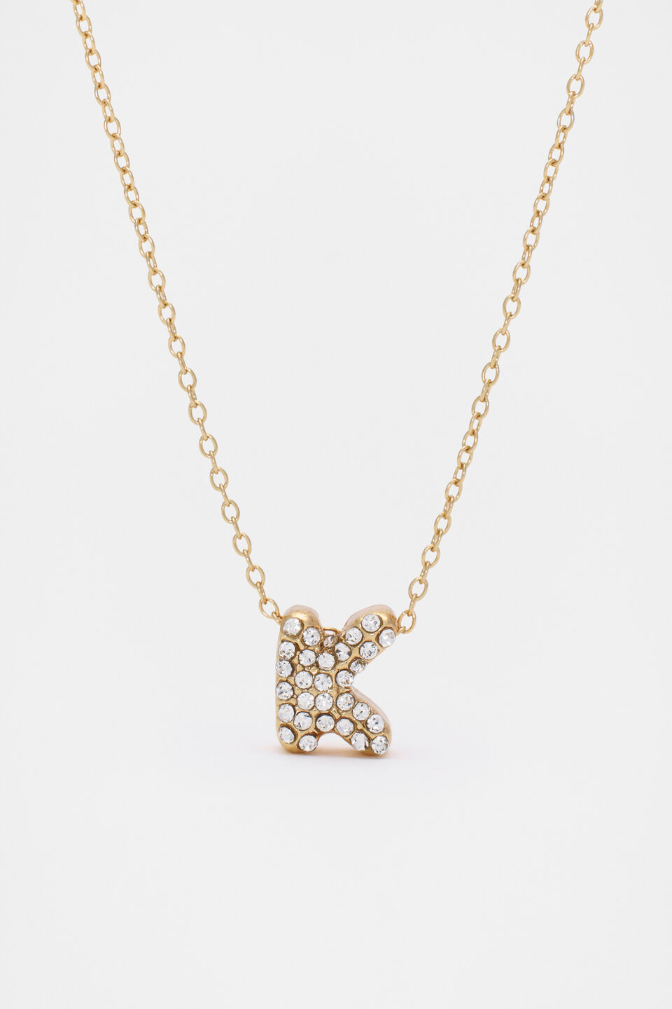 Initial Jewel Bubble Necklace  K