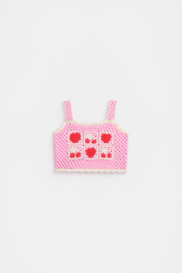 Crochet Cami  Candy Pink  hi-res
