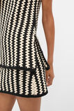 Linear Crochet Tunic Top  Cream Black  hi-res