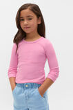 Core Logo Rib Tee  Candy Pink  hi-res