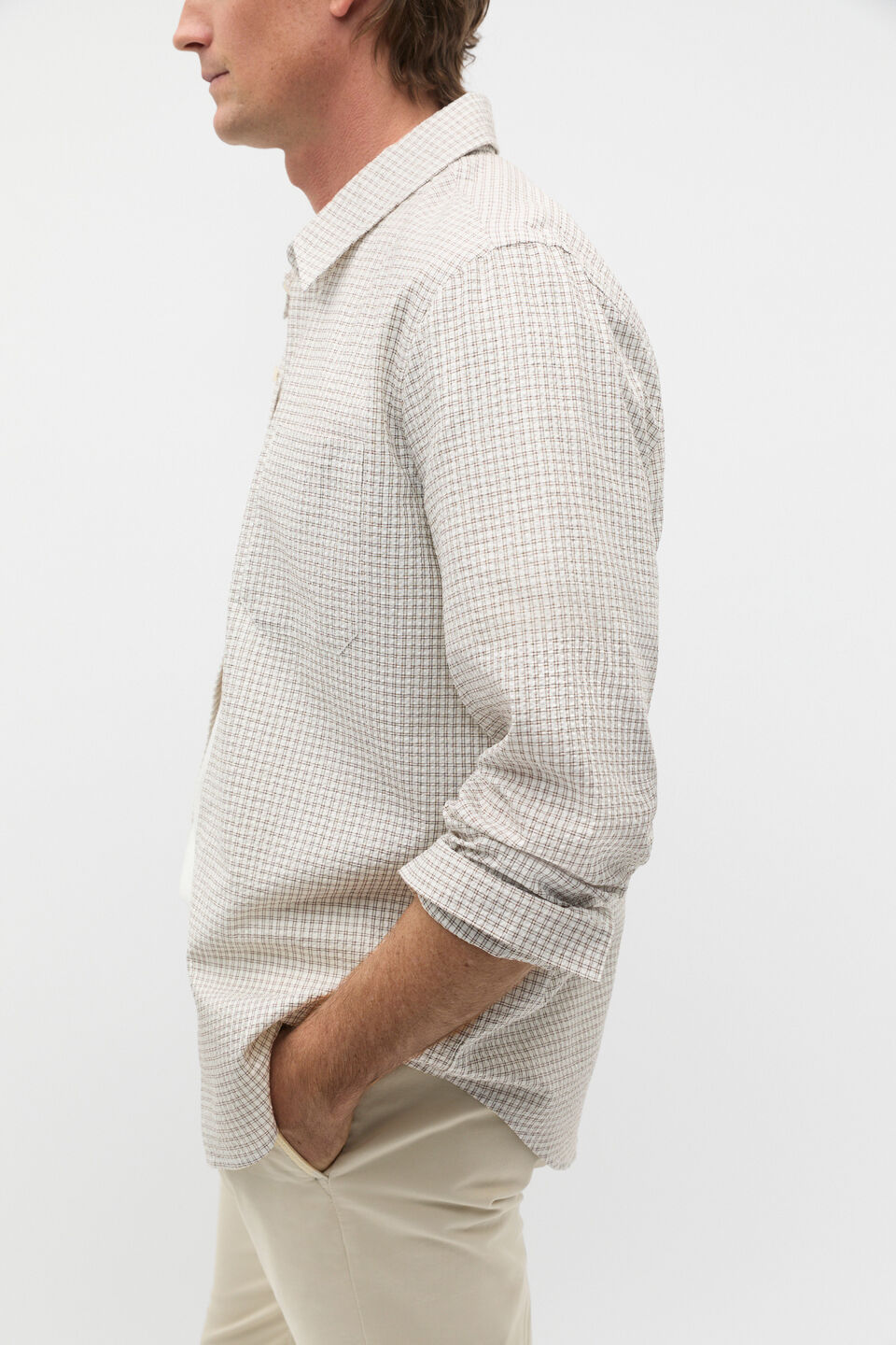 Long Sleeve Check Shirt  Cocoa