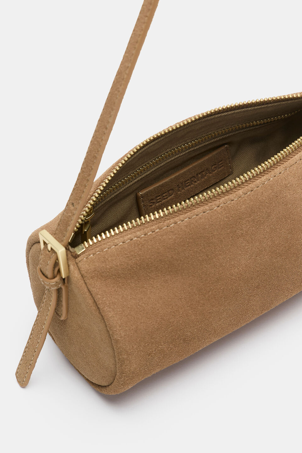 Suede Pouch Shoulder Bag  Toffee