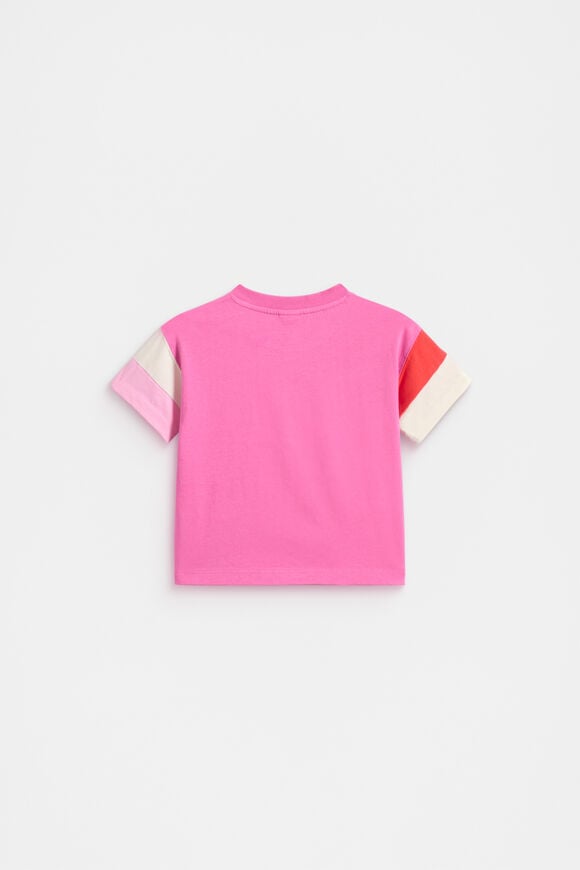 Panelled Retro Logo Tee  Wild Berry  hi-res