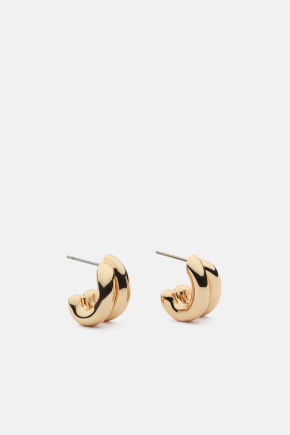 Double Illusion Hoop  Gold  hi-res