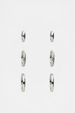 Textured Huggie Ear Pack  Silver  hi-res