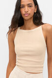 Cotton Blend Rib Knit Top  Ecru Marle  hi-res