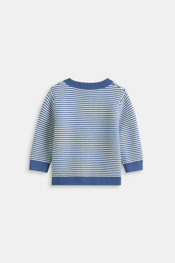 Logo Knit Cardigan  Navy Stripe  hi-res