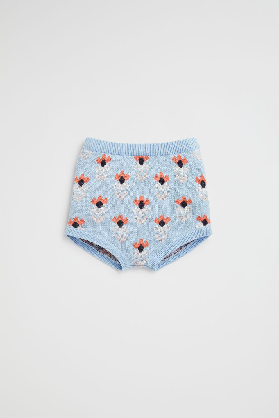 Knit Floral Bloomer  Pale Blue