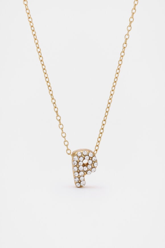 Initial Jewel Bubble Necklace  P  hi-res