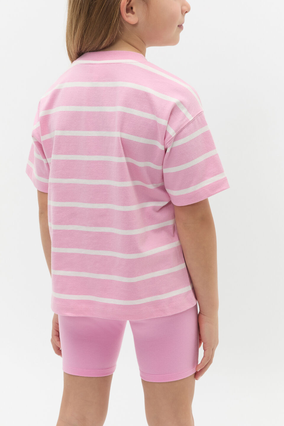 Core Stripe Logo Tee  Candy Pink