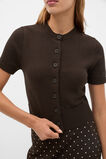 Textured Cotton Blend Cardigan  Coffee Bean  hi-res