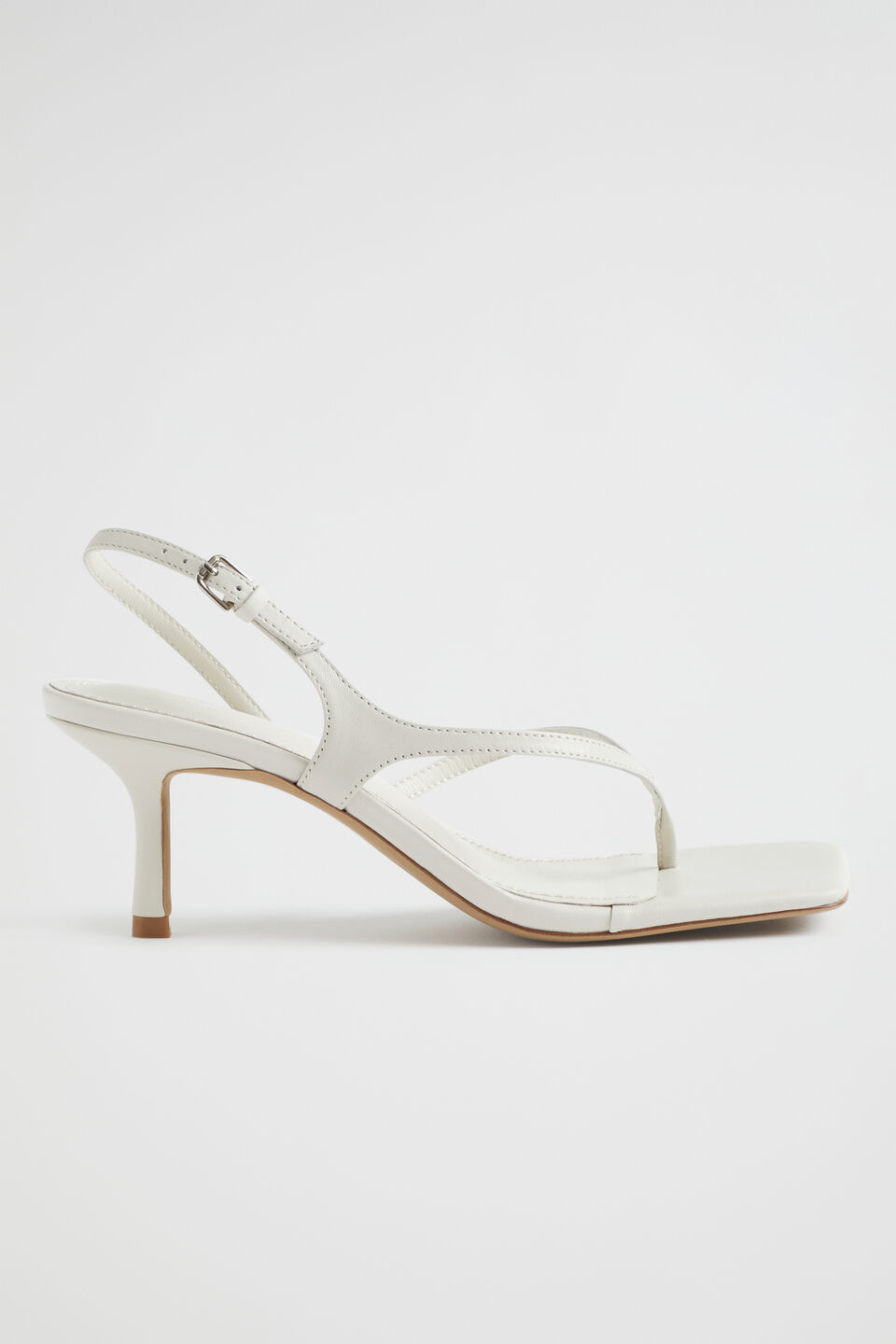 Janelle Mid Heel Sandal  Cream