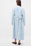 Wool Blend Minimalist Coat  Soft Blue Marle  hi-res