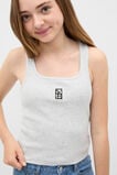 Square Neck Logo Tank  Cloud Grey Marle  hi-res