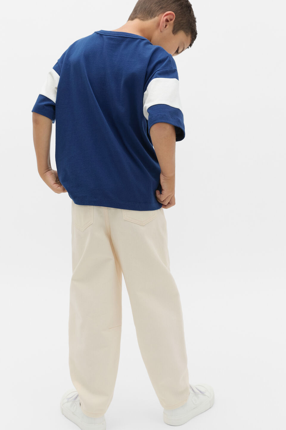 Colourblock Logo Tee  French Navy